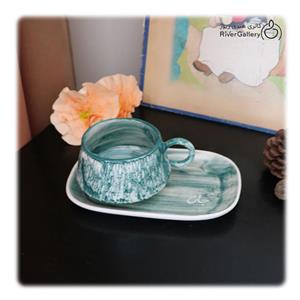ست سینی و ماگ دست ساز سرامیکی جنگل