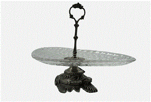 شیرینی خوری سه گوشه بلور پایه پیوتر یونیک کد 1236 