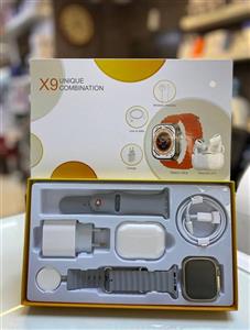 پک ساعت هوشمند اولترا مدل X9 Unique Combination به همراه ایرپاد بلوتوثی پرو