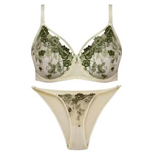 ست شورت و سوتین زنانه دانتل اروپایی نانسی کرم کد ۴۶۹۲-۷۹۷۸