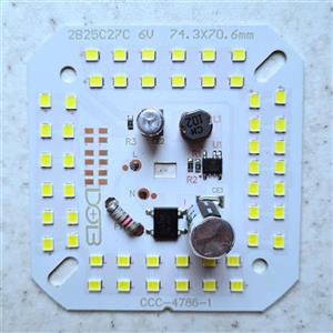 چیپ ال ای دی 50 وات  ماژول دی او بی سی سی سی 2خازنه رنگ سفید  مهتابی مناسب جهت تعمیرلامپ.  chip led dob 50w ccc 220v کپی