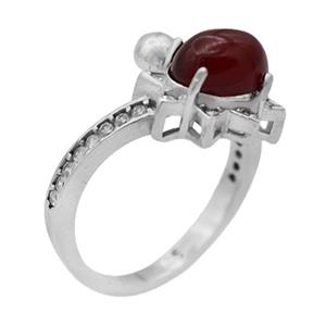 انگشتر عقیق سرخ نقره زنانه طرح نجیبه