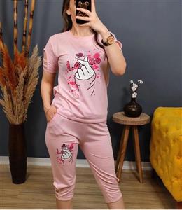 تیشرت شلوارک شناسه ۱۲۱۷۸ Love T-shirt shorts