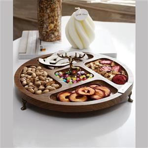 اردو خوری و رولت خوری  اردوخوری 5 خانه طرح چوب گوزن کد 6127 