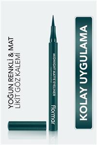 خط چشم مدادی مایع مات رنگ سبز004 برند Flormar کد 8690604641673