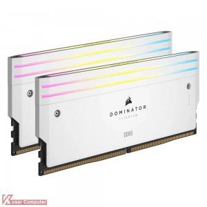 رم کورسیر سفید 32 گیگابایت (2×16) دو کانال DDR5 6000 مدل Dominator Titanium RGB WHITE CL30 