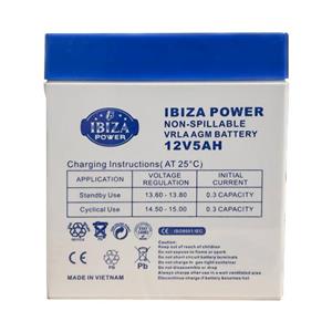 باتری یو پی اس 12 ولت 5 آمپر ساعت ایبیزا مدل IBZ 12-5