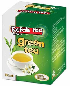 چای سبز رفاه لاهیجان با طعم بهارنارنج مقدار 210 گرم 