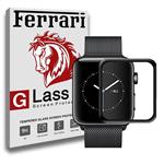 محافظ صفحه نمایش ساعت هوشمند تمام چسب شیشه ای Ferrari مدل 4D مناسب برای اپل واچ سایز 38 میلی متر