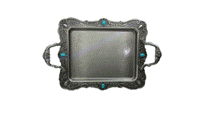 سینی پیوتر کوچک نگین دار فیروزه یونیک کد 1527