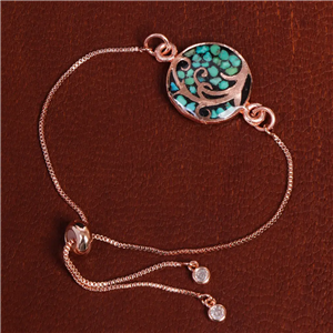 دستبند مسی فیروزه کوب کد 16877