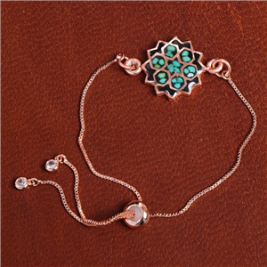 دستبند مسی فیروزه کوب کد 16876