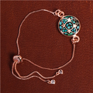 دستبند مسی فیروزه کوب کد 16874