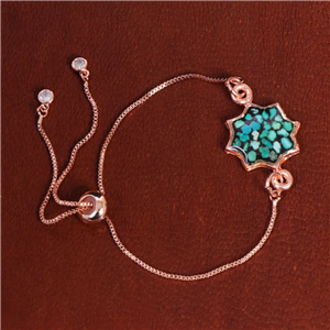 دستبند مسی فیروزه کوب کد 16881