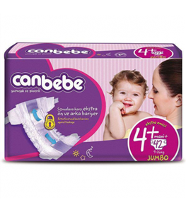 پوشک جان به به سایز 4+ تعداد 42عددی (canbebe) 