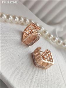 گوشواره زنانه مارک ژوپینگ استیل رنگ ثابت نگین دار ضد حساسیت کیفیت عالی آبکاری طلا کد 1615579