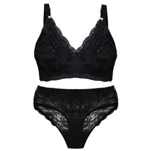 ست شورت و سوتین زنانه پانیذ مشکی مدل بدون فنر گیپوری ۹۰۱۶