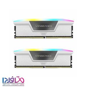 رم کورسیر دو کاناله 32 گیگابایت مدل VENGEANCE RGB White فرکانس 5200 مگاهرتز 