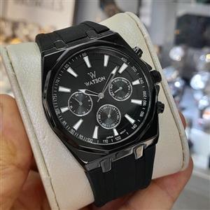 ساعت مردانه واتسون بند رابر مشکی صفحه مشکی قاب مشکی w1058