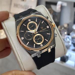 ساعت مردانه واتسون بند رابر مشکی صفحه مشکی w1158