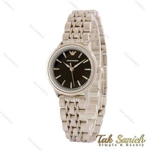 ساعت زنانه امپریو آرمانی سیلور صفحه مشکی شماره خطی Armani-5439-L