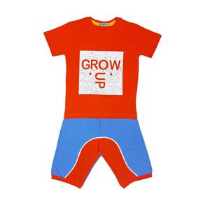 ست تی شرت آستین کوتاه و شلوارک پسرانه مدل گرو آپ کد 1193