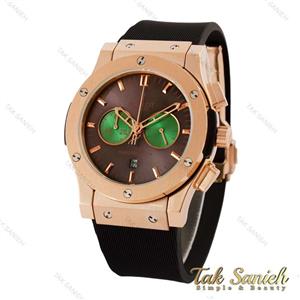ساعت هابلوت مردانه سه موتوره رزگلد صفحه سبز Hublot-5458-G