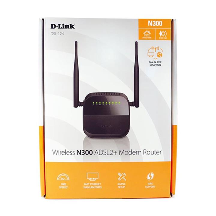 D-Link DSL-124 Wireless N300 ADSL2+ Modem Router