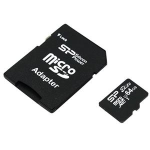 کارت حافظه microSDXC سیلیکون پاور مدل Elite کلاس 10 استاندارد UHS I U1 سرعت50MBps همراه با اداپتور SD ظرفیت 64 گیگابایت 