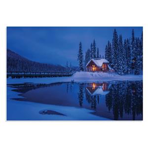 پوستر طرح کلبه جنگلی پوشیده از برف Forest House Covered in Snow مدل NV0796 