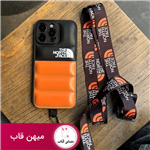 قاب گوشی آیفون North Face Orange Puffer(همراه با بند هدیه)