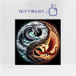 تابلو فنگ شویی ققنوس و اژدها2