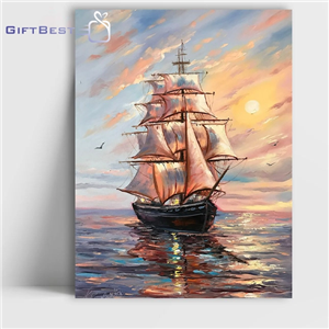 تابلو فنگ شویی کشتی در دریا آرام