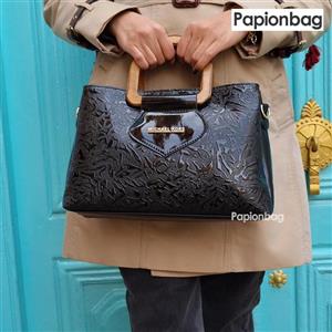 کیف دستی زنانه مجلسی ورنی دسته چوبی کد263