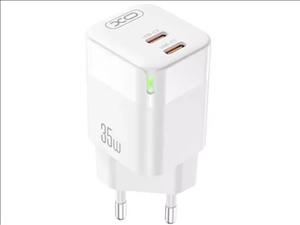 شارژر دیواری دو پورت تایپ سی 35 وات ایکس او XO wall charger CE07 PD 35W 2xUSB-C