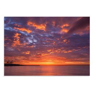 تابلو شاسی طرح غروب آفتاب آسمان دریا Sunset Sea Sky مدل 0878 