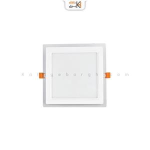 چراغ سقفی توکار دورشیشه گلاریس 18 وات مربع پارس شعاع توس