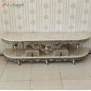 میز تلویزیون برنزی با طول 180 سانتی و دو کشو با رنگ فورتیک و طراحی شیک و با دوام