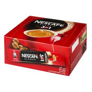 کافی میکس نسکافه 3 در 1 مدل کلاسیک بسته 20 عددی Nescafe Classic 3 in 1