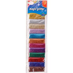 پودر اکلیل رنگی Magic Glitter بسته 12 عددی