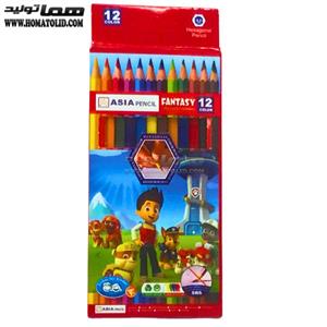 مداد رنگی 12 رنگ آسیا مدل Paw Patrol