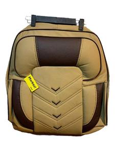 روکش صندلی سمند جدید(بعد مدل ۹۵)سورن،سورن ‌پلاس طرح تایگر تمام چرم کرم نوار قهوه ای