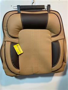 روکش صندلی سمند سورن/سورن پلاس تمام چرم درجه ۱ طرح تایگر رنگ کرم نوار قهوه ای مغزی قهوه ای