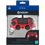 NACON Wired Illuminated Compact Controller - Crystal Red - PS4