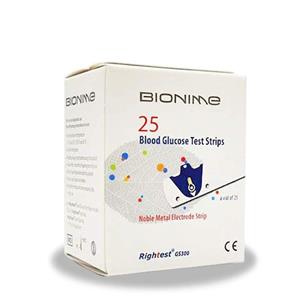 نوار تست قندخون بایونیم  25 عددی Bionime Strips