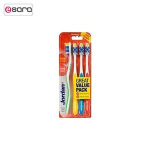 مسواک جردن مدل Total Clean متوسط 4 تایی Jordan Medium Tooth Brush 