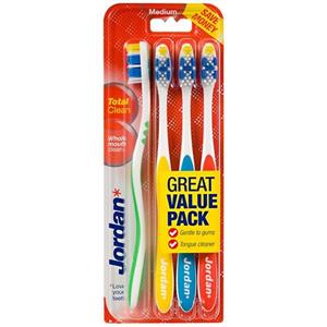 مسواک جردن مدل Total Clean متوسط 4 تایی Jordan Total Clean Medium Tooth Brush 4