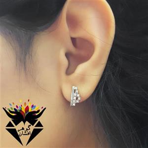 گوشواره نقره میخی مدل تاج GO3007