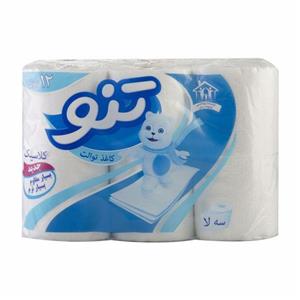 دستمال توالت رولی سه لایه  تنو