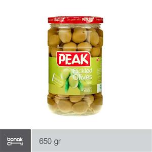 زیتون سبز ویژه 650 گرم شیشه پیک Peak Premium Pickled Olive gr 